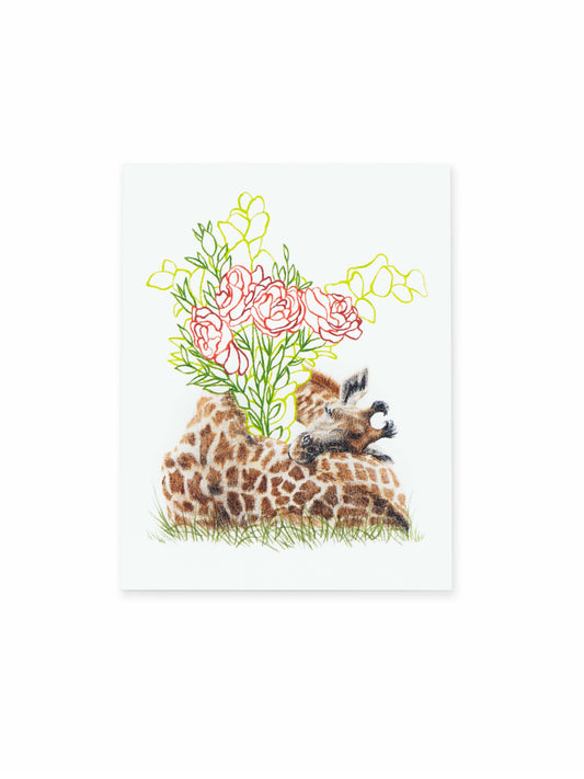 Søvnig giraff foldekort